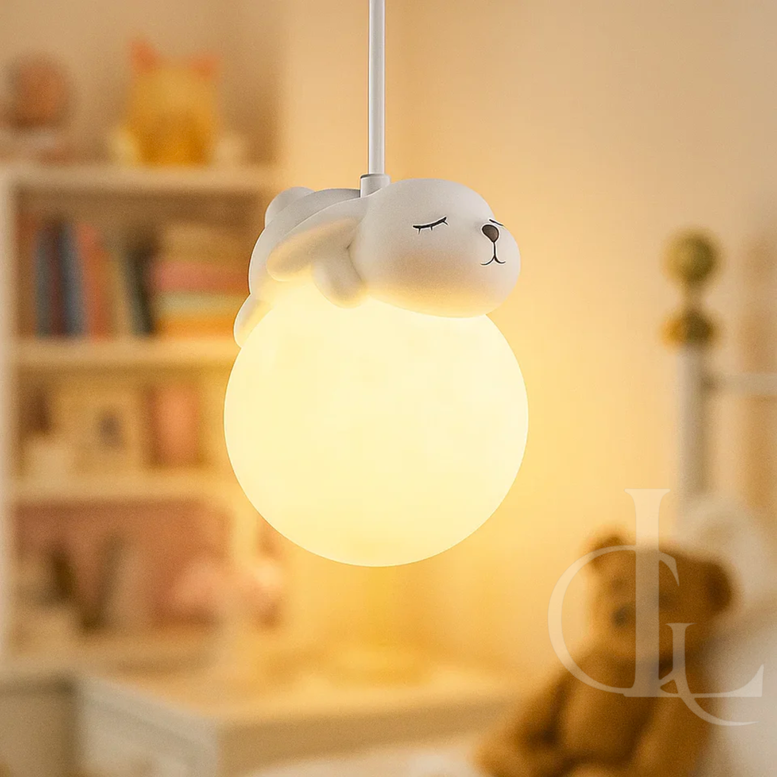 Cute Animal Shaped Moon Pendant Light - Beer